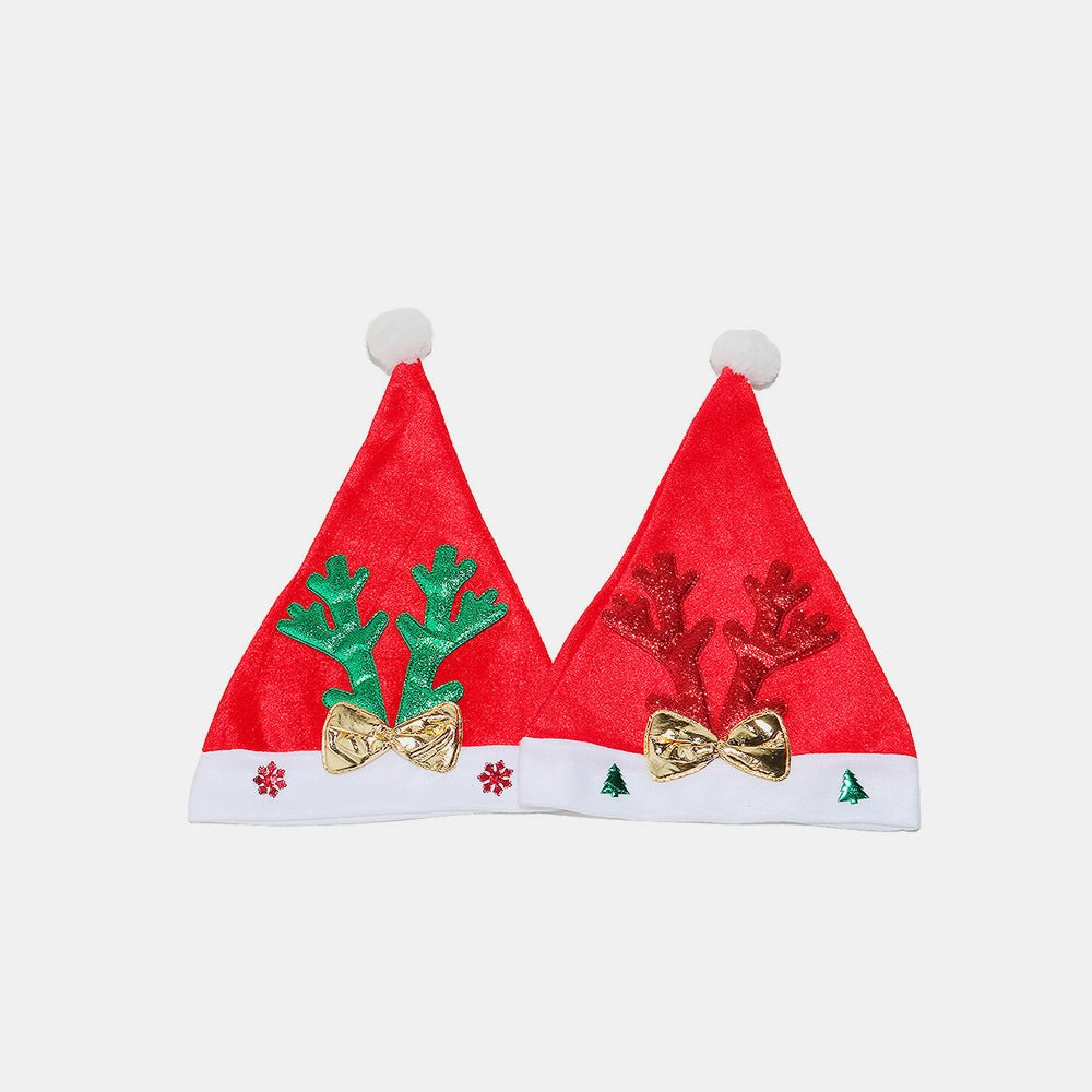 2 Piece Antler Christmas Hat with pompom - Bella Blue Styles