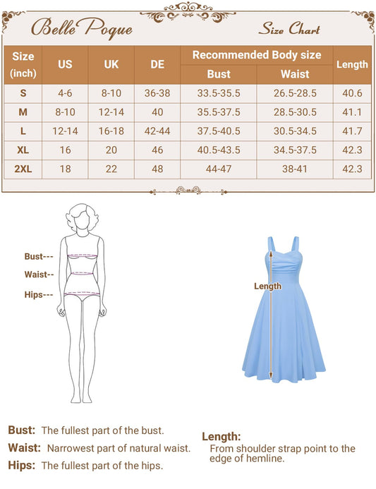 Belle Poque Women's Vintage 1950s Cocktail Dress Sleeveless Ruched Slit A Line Dress with Pockets Navy Blue XX-Large