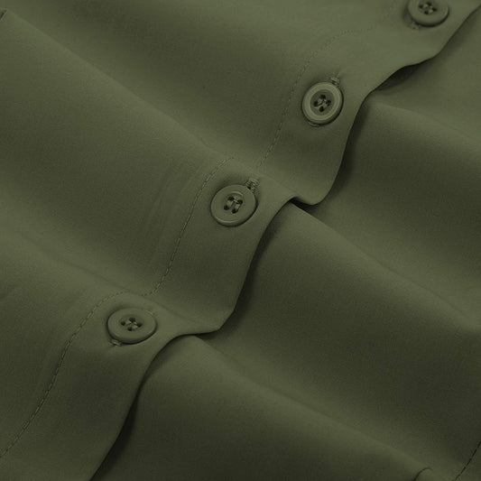 Plus Size Puff Sleeve Rockabilly Blouses Casual Office Work Blouse Shirts Tops,Army Green,XX-Large