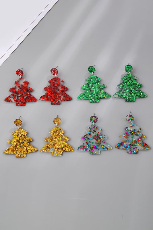 Christmas Tree Acrylic Earrings - Bella Blue Styles