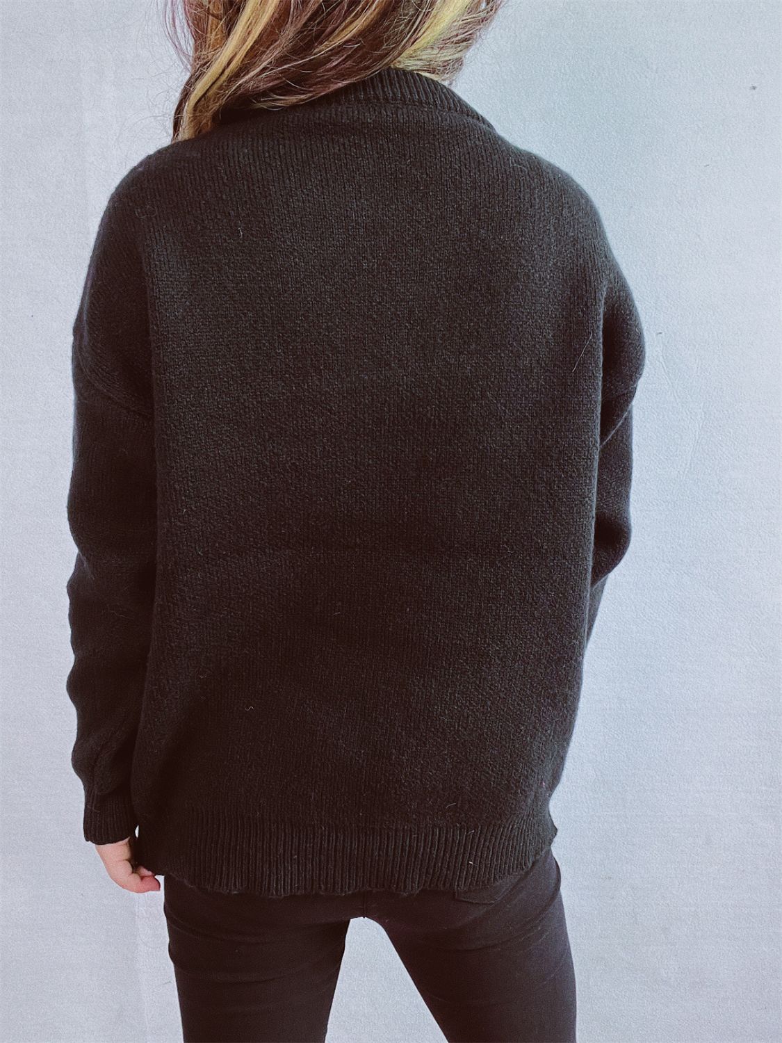 Christmas Tree Round Neck Long Sleeve Sweater - Bella Blue Styles