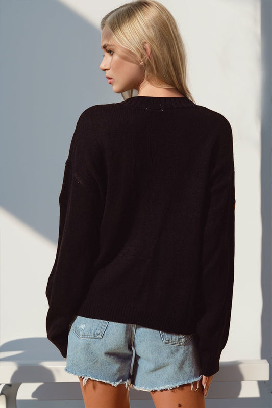 Double Take Full Size Pumpkin Button Up Long Sleeve Cardigan - Bella Blue Styles