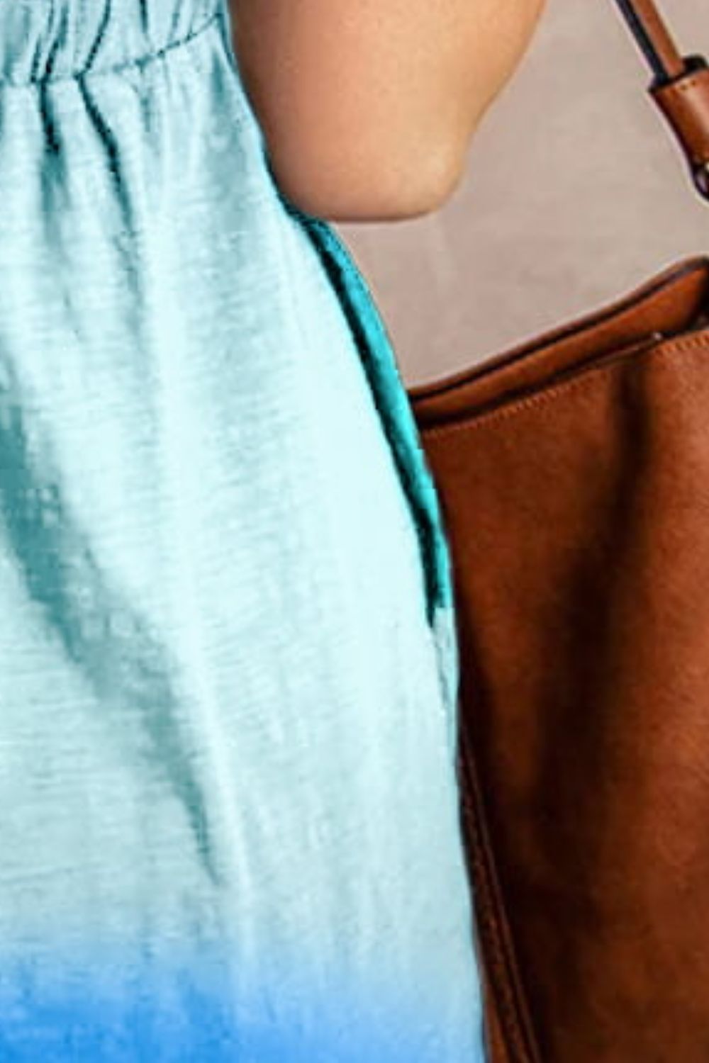 Double Take Scoop Neck Buttoned Sleeveless Magic Dress with Pockets - Bella Blue Styles
