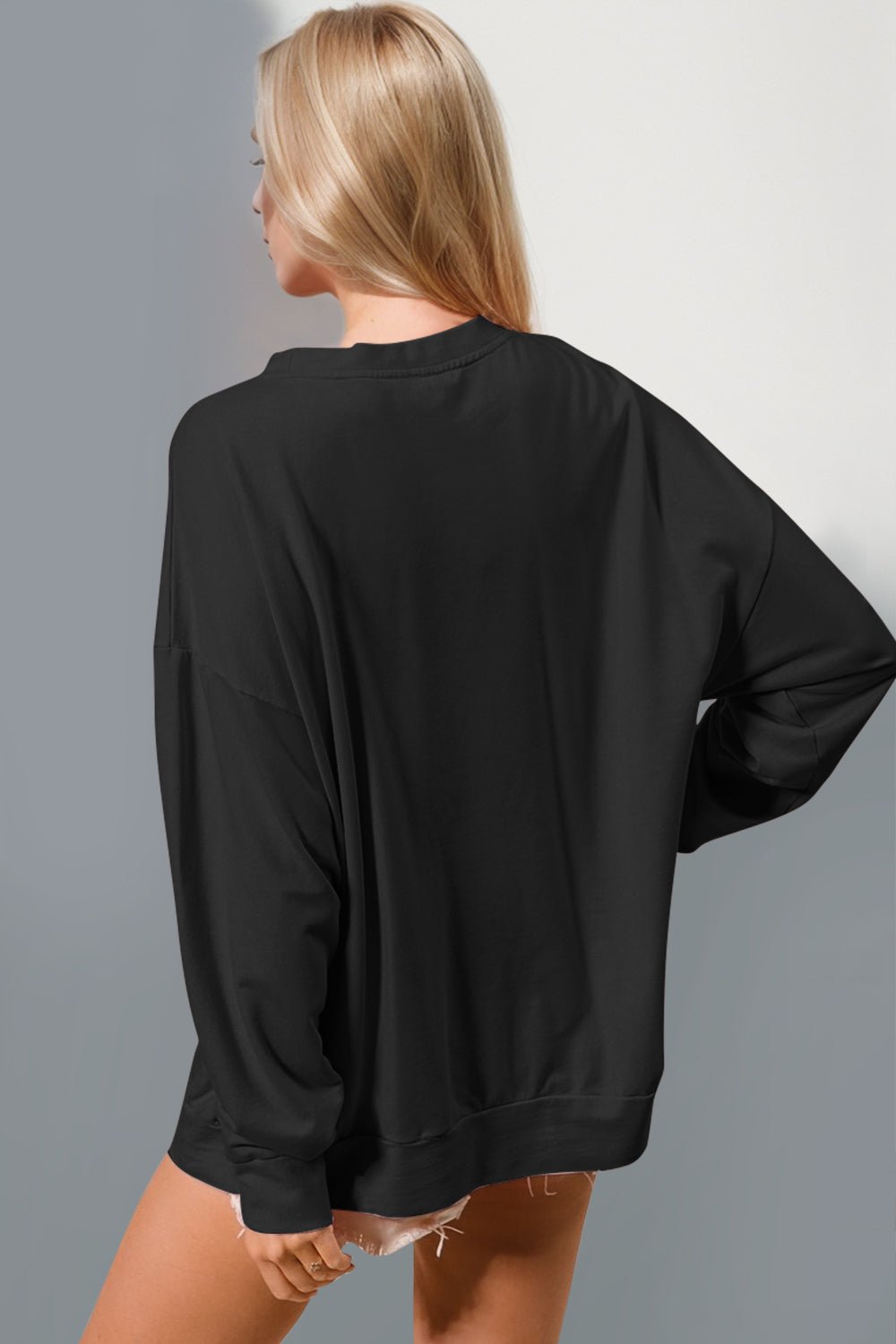 Double Take Sequin Nutcracker Round Neck Long Sleeve Sweatshirt - Bella Blue Styles