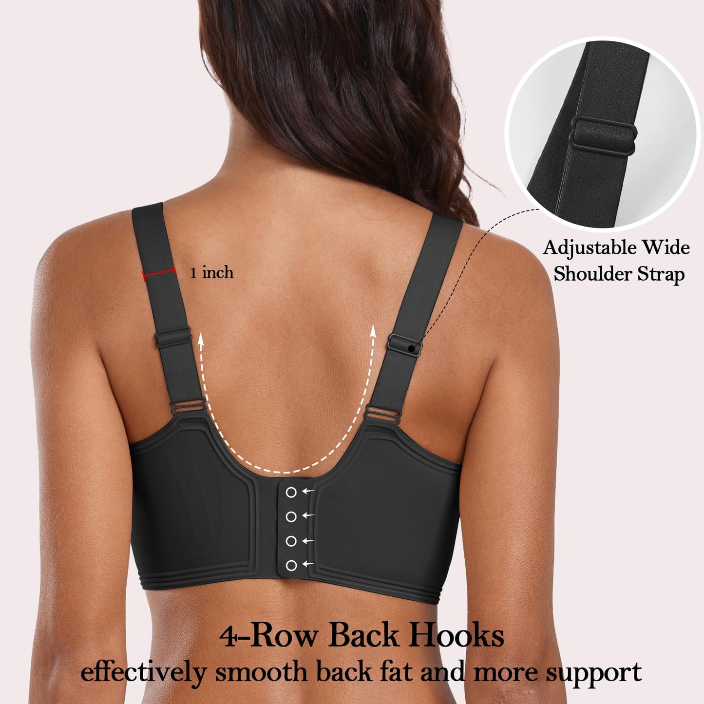 OEAK Womens Seamless Push Up Bras No Underwire Full Coverage Comfortable Bra V Neck Bralettes Wireless Everyday Bra Black,2XL