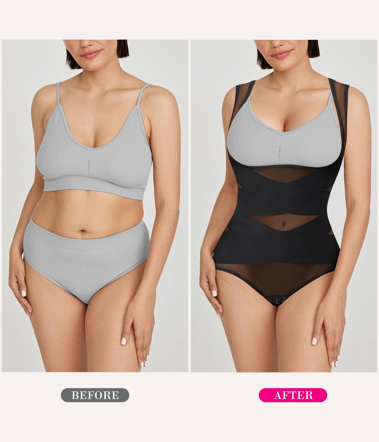 Nebility Plus Size Shapewear Bodysuit for Women Tummy Control Body Shaper Seamless Faja Colombian Waist Trainer Girdle(Black Normal Size,XX-Large)
