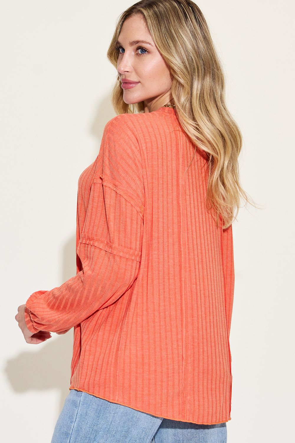 Basic Bae Full Size Ribbed Round Neck Long Sleeve T-Shirt - Bella Blue Styles