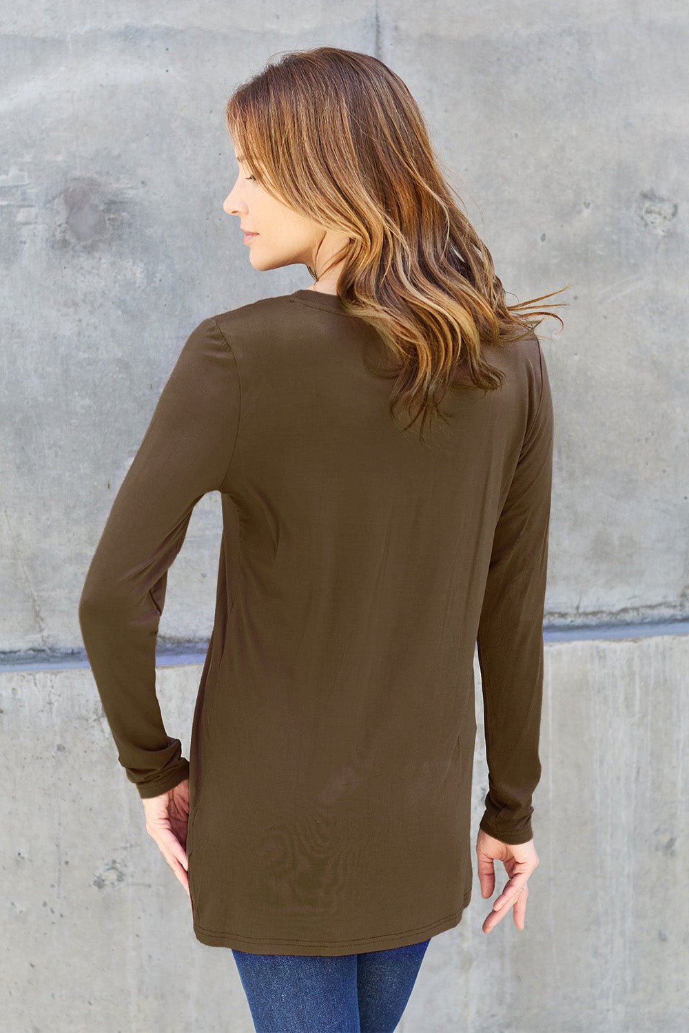 Basic Bae Full Size Round Neck Long Sleeve Top - Bella Blue Styles