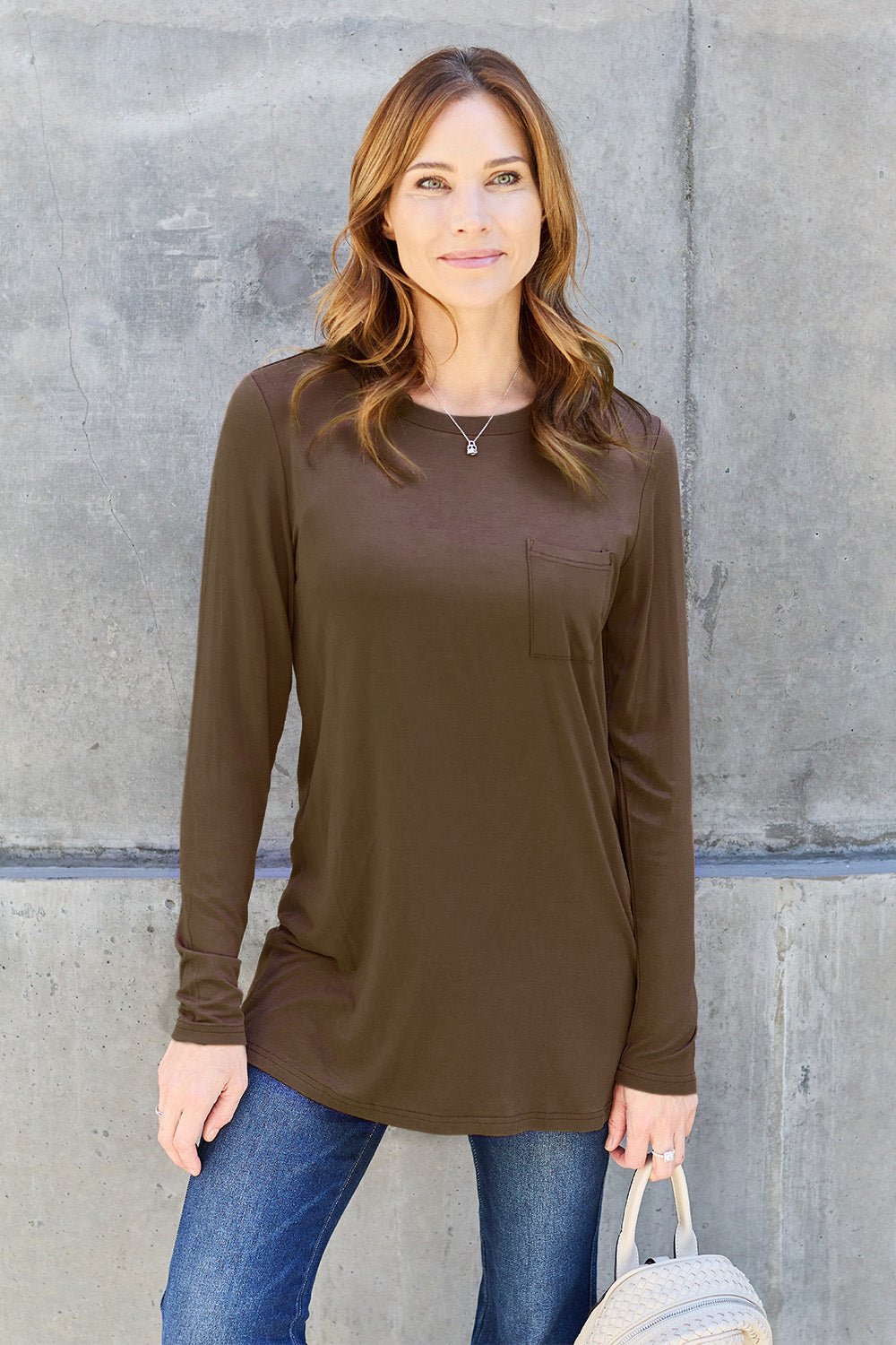 Basic Bae Full Size Round Neck Long Sleeve Top - Bella Blue Styles
