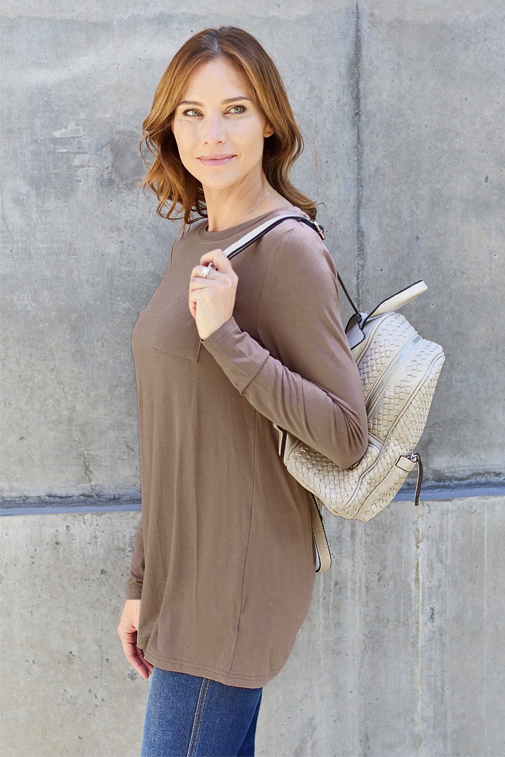 Basic Bae Full Size Round Neck Long Sleeve Top - Bella Blue Styles