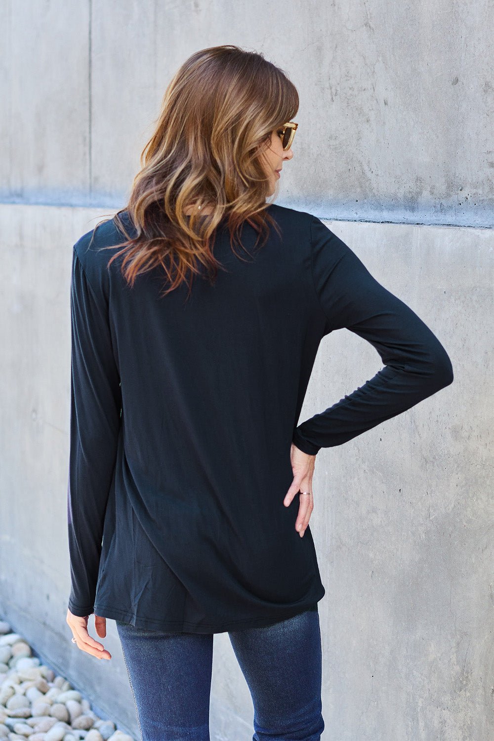 Basic Bae Full Size Round Neck Long Sleeve Top - Bella Blue Styles