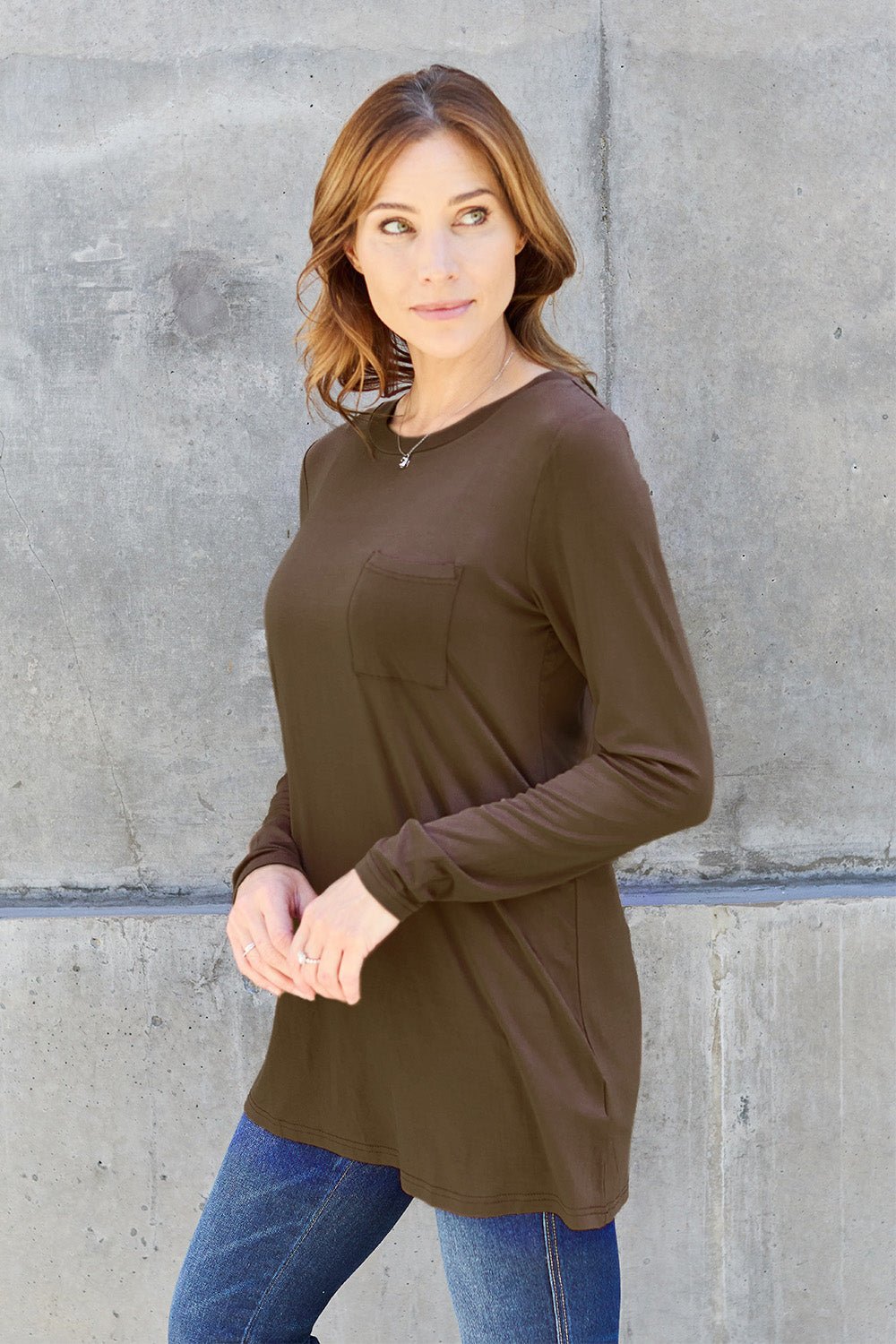 Basic Bae Full Size Round Neck Long Sleeve Top - Bella Blue Styles