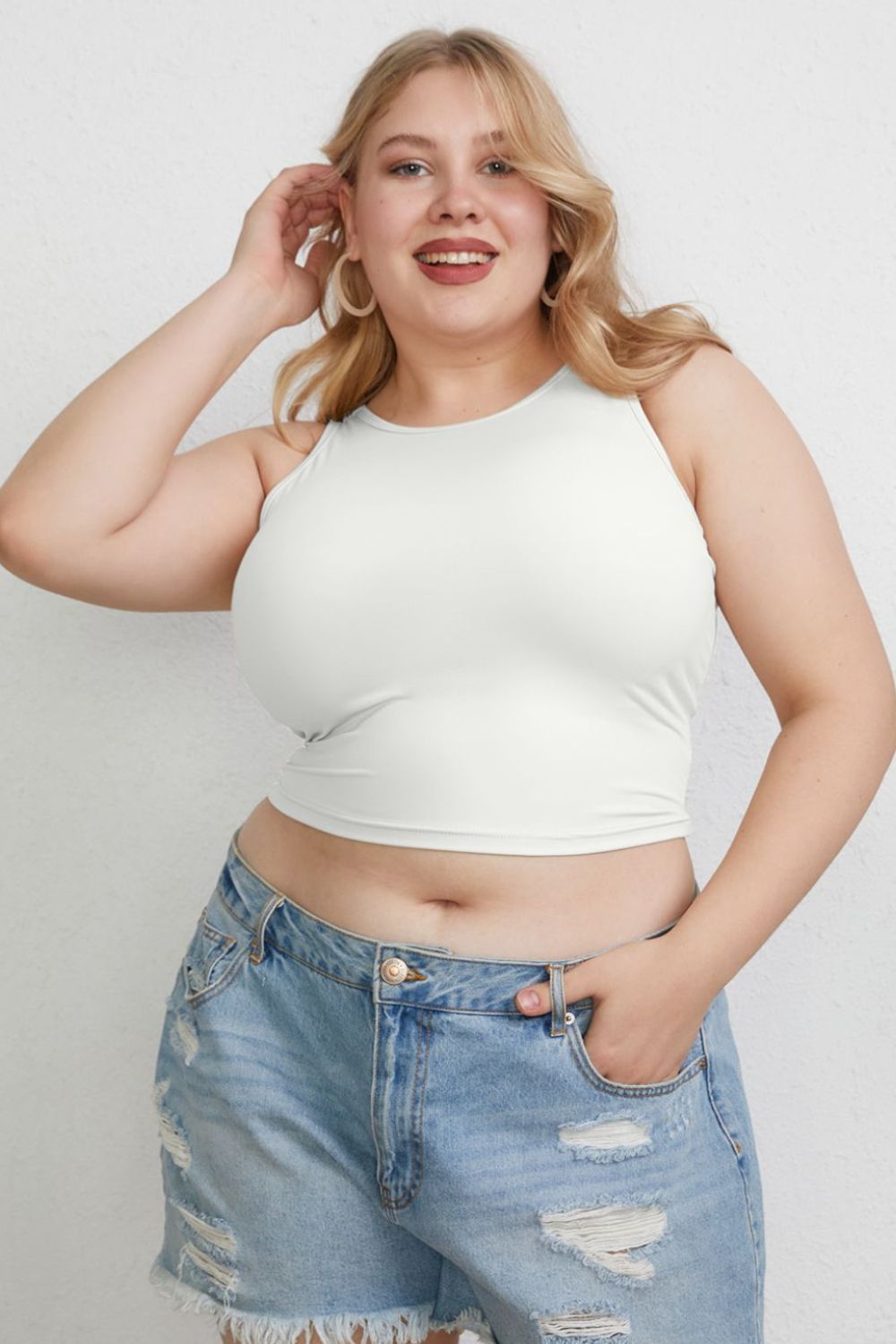 Basic Bae Full Size Round Neck Slim Tank - Bella Blue Styles