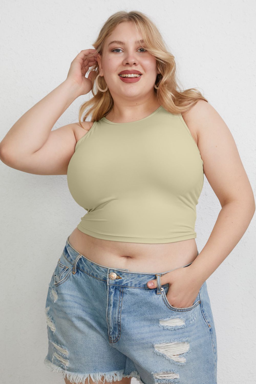 Basic Bae Full Size Round Neck Slim Tank - Bella Blue Styles