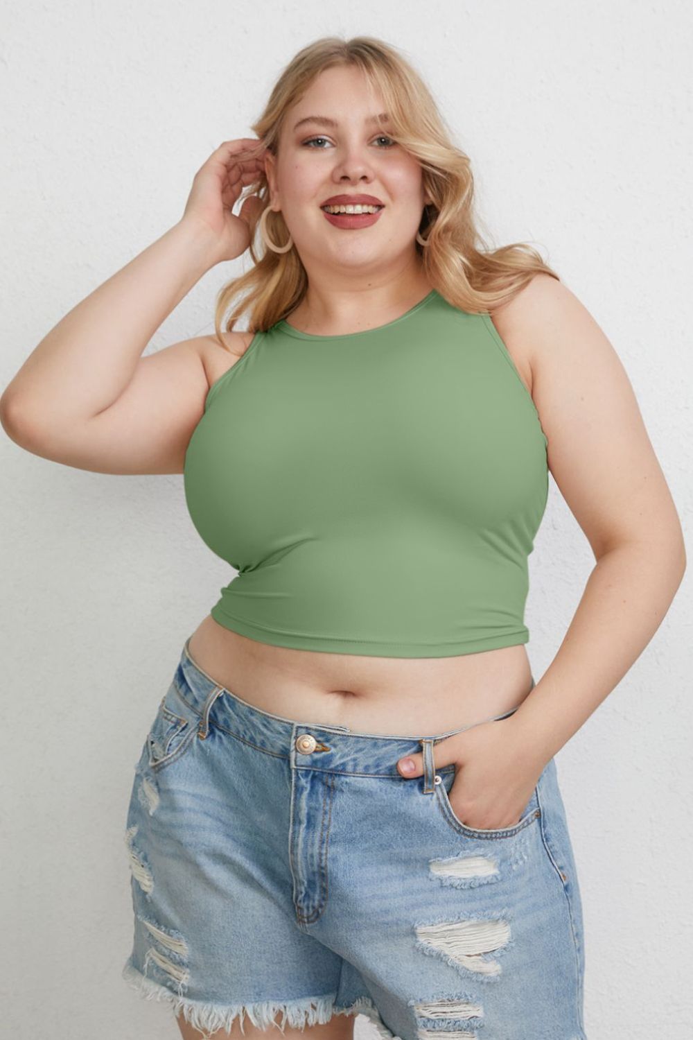 Basic Bae Full Size Round Neck Slim Tank - Bella Blue Styles
