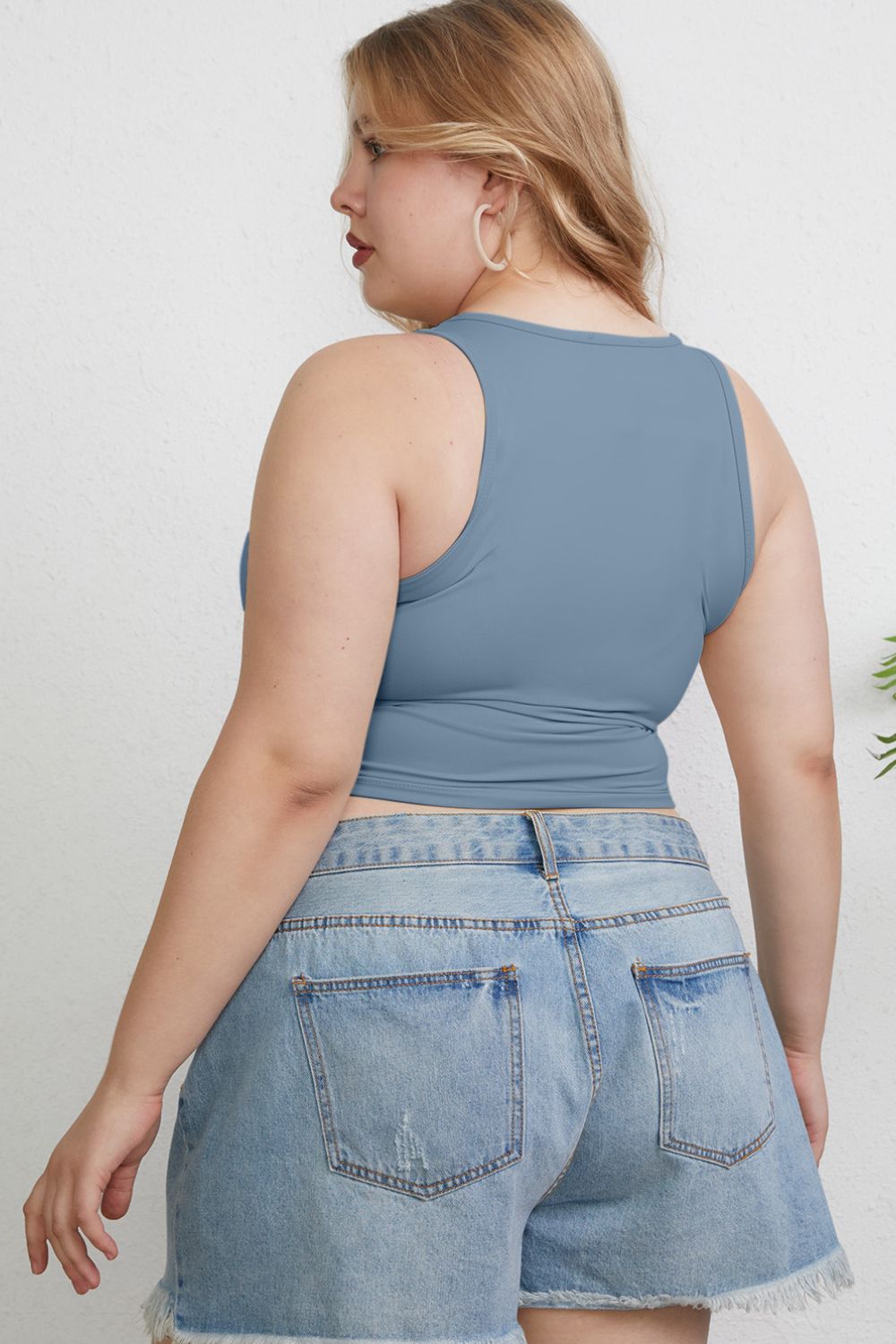 Basic Bae Full Size Round Neck Slim Tank - Bella Blue Styles