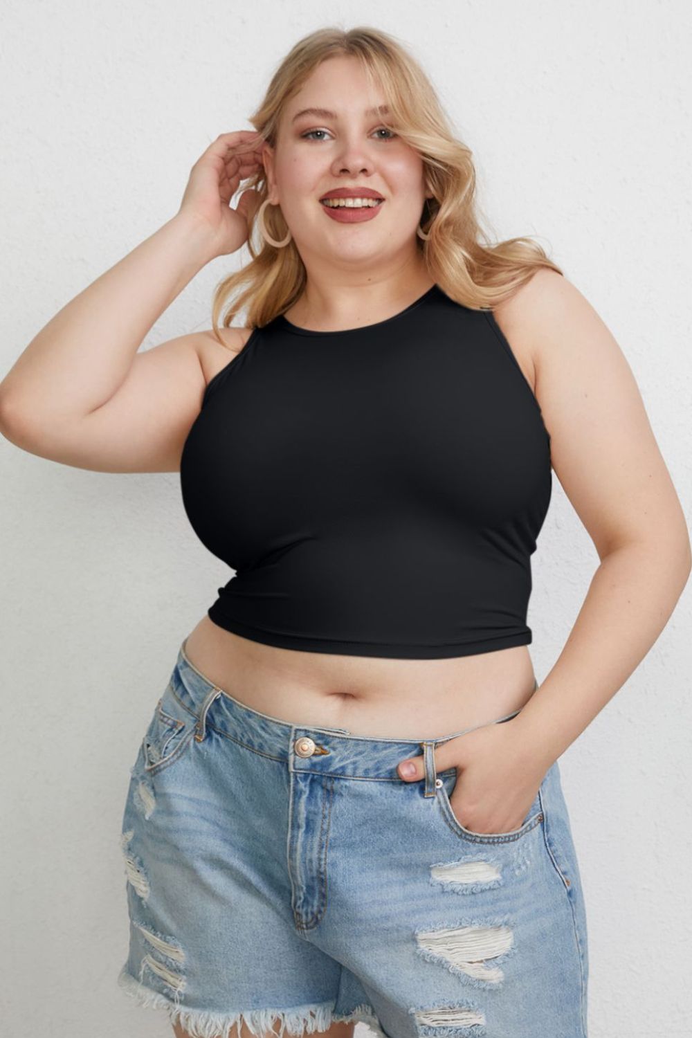 Basic Bae Full Size Round Neck Slim Tank - Bella Blue Styles