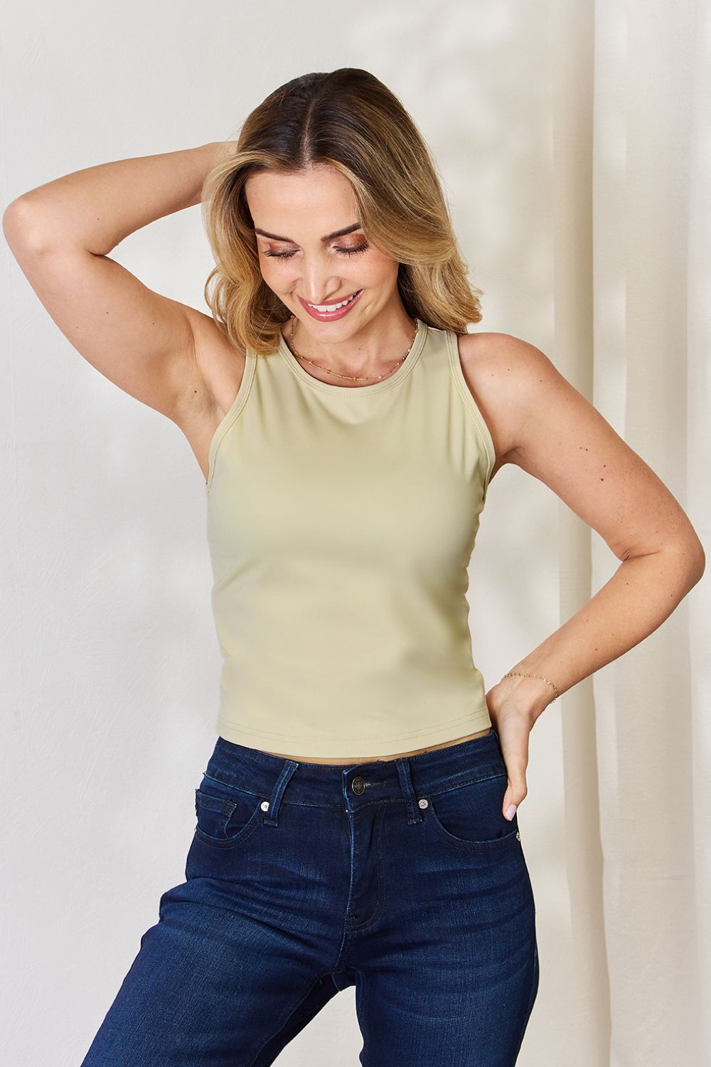 Basic Bae Full Size Round Neck Slim Tank - Bella Blue Styles