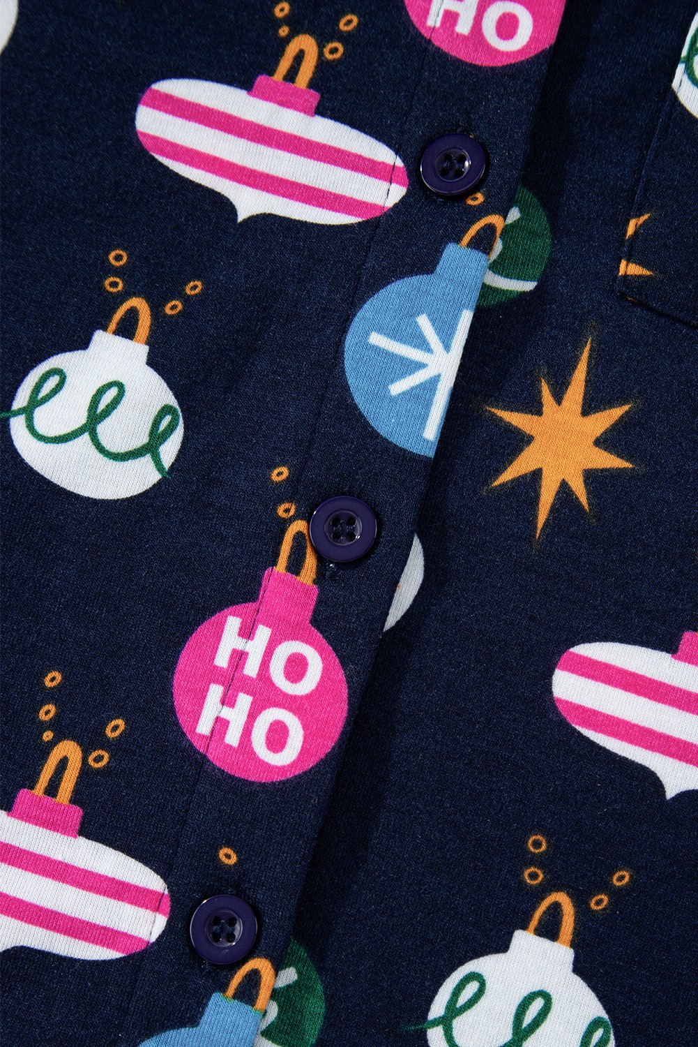 Christmas Lights Print Collared Neck Top and Pants Set - Bella Blue Styles