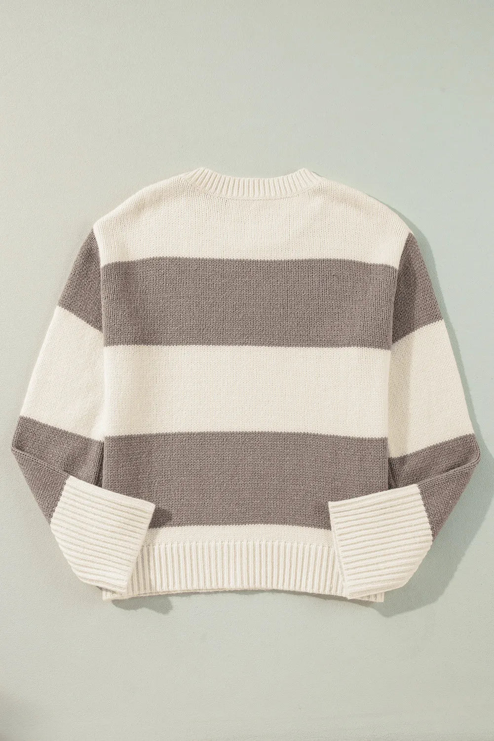 Color Block Round Neck Sweater - Bella Blue Styles