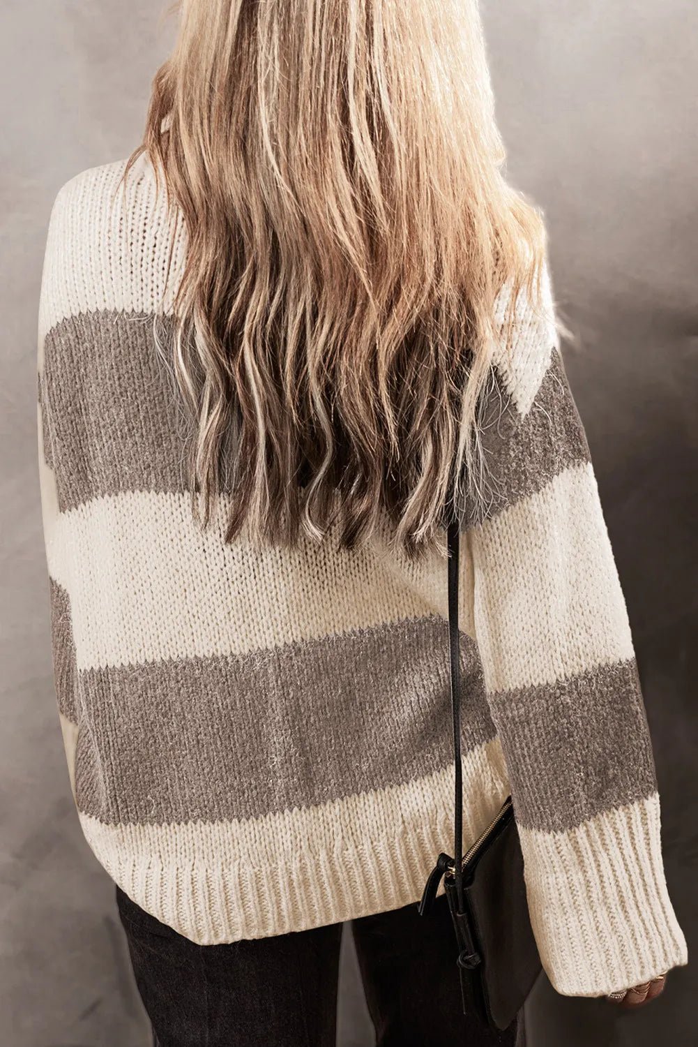 Color Block Round Neck Sweater - Bella Blue Styles