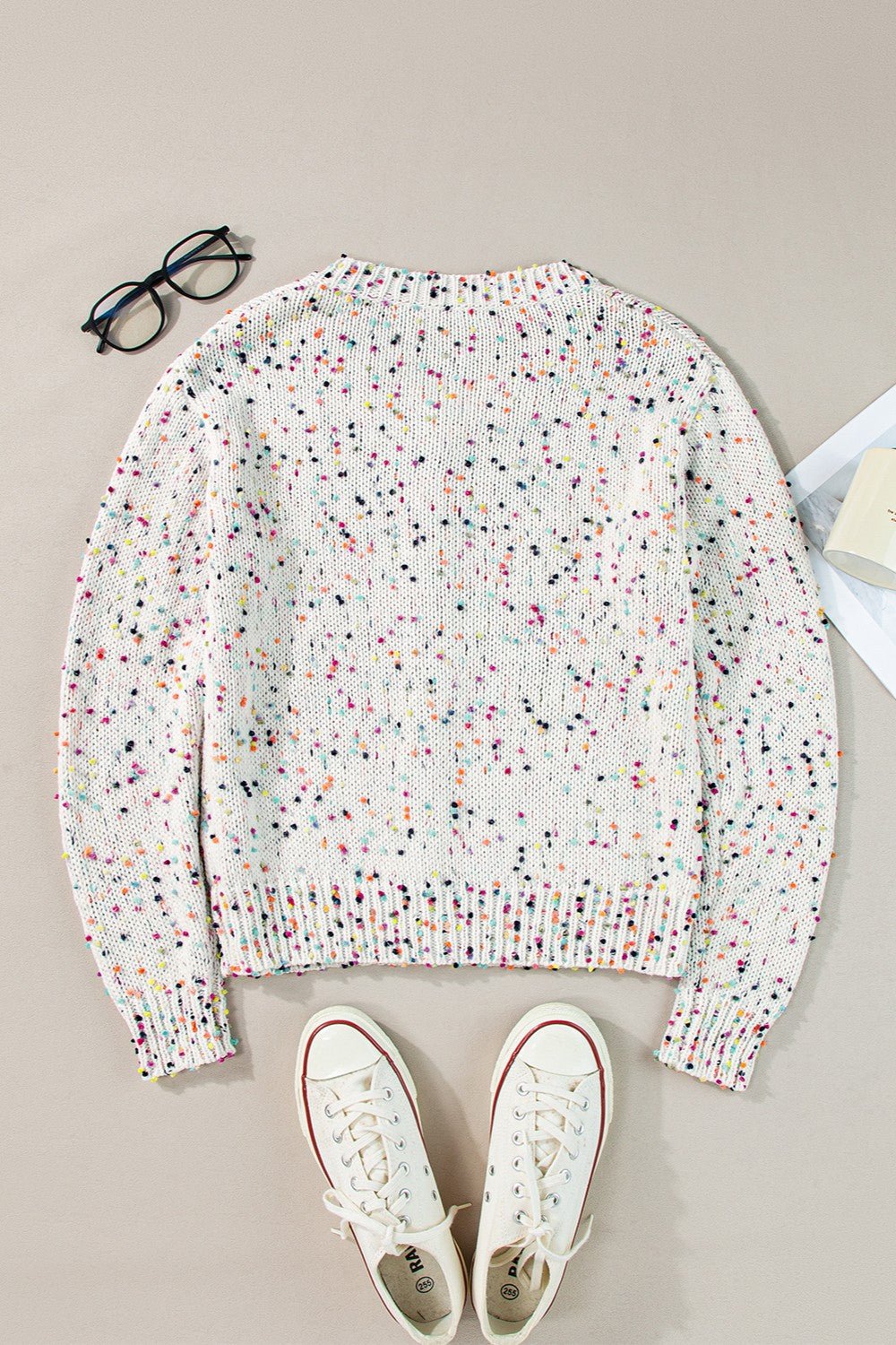Confetti Button Up Long Sleeve Cardigan - Bella Blue Styles