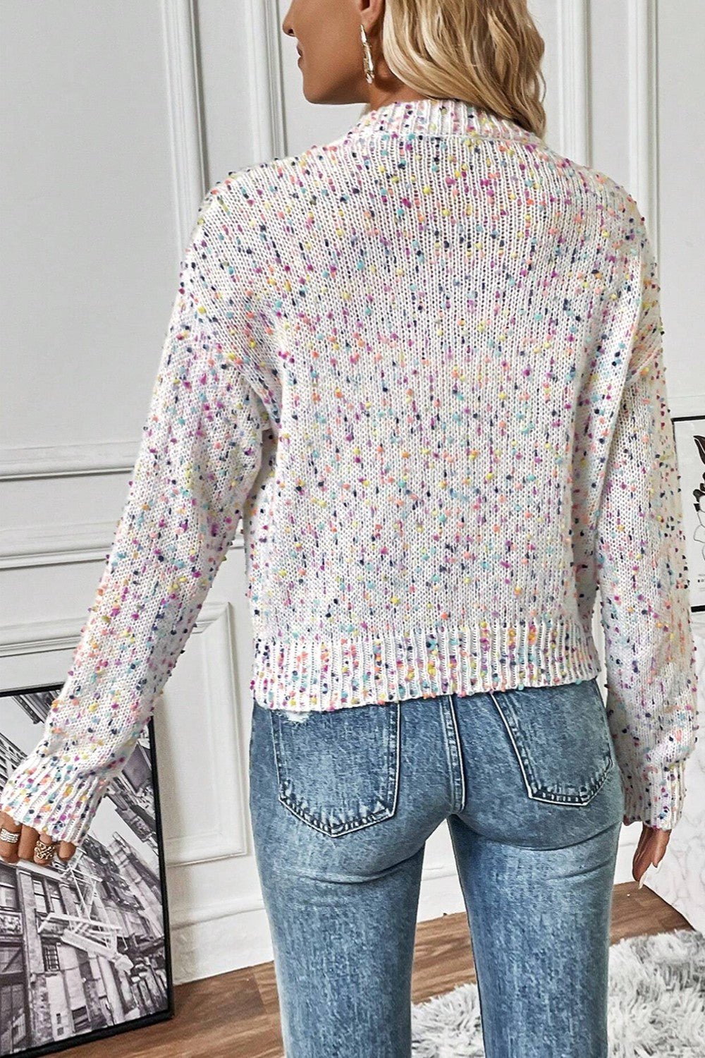 Confetti Button Up Long Sleeve Cardigan - Bella Blue Styles