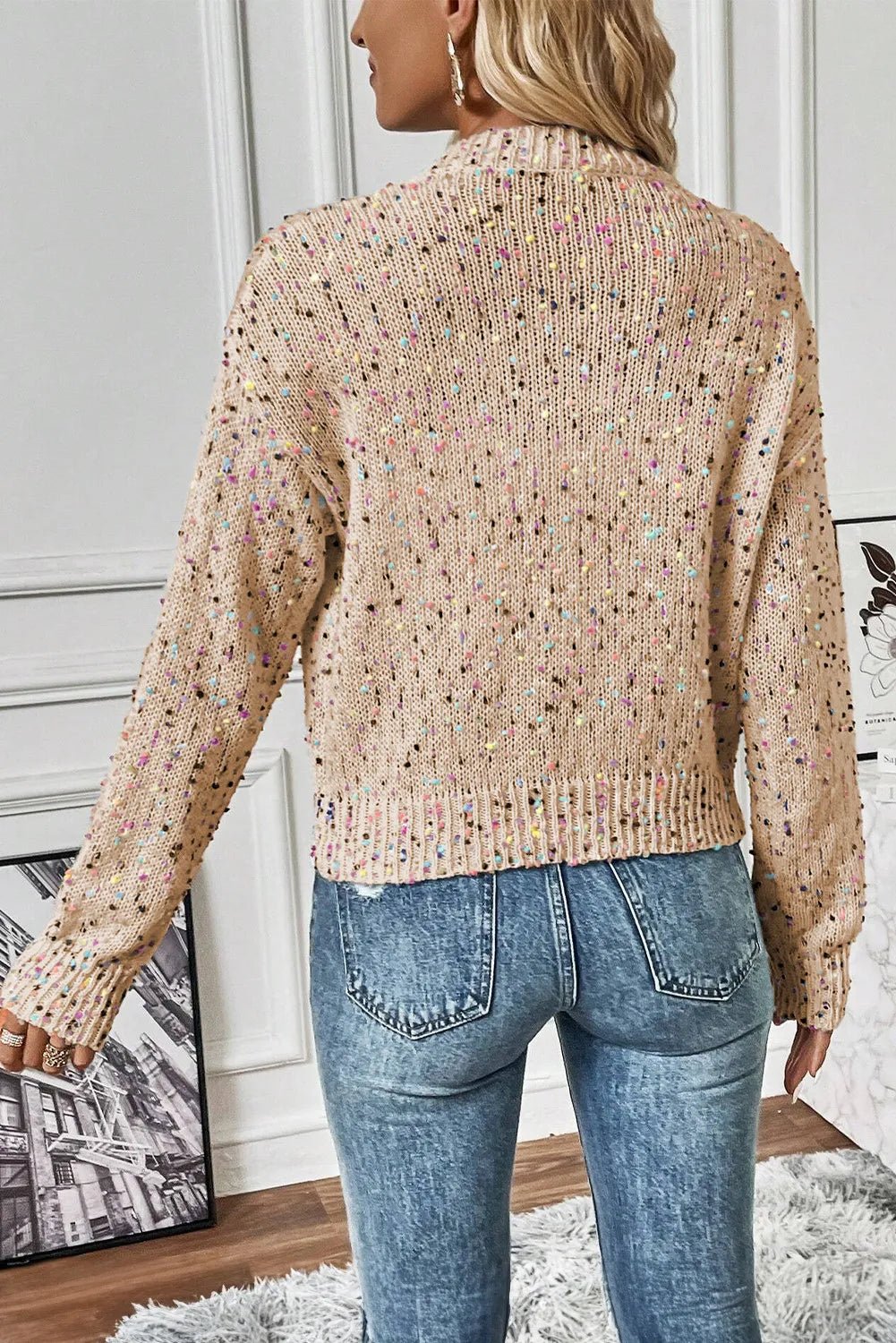 Confetti Button Up Long Sleeve Cardigan - Bella Blue Styles