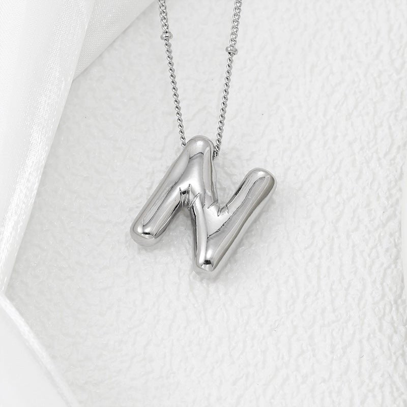 Copper Bubble Letter Pendant Necklace - Bella Blue Styles