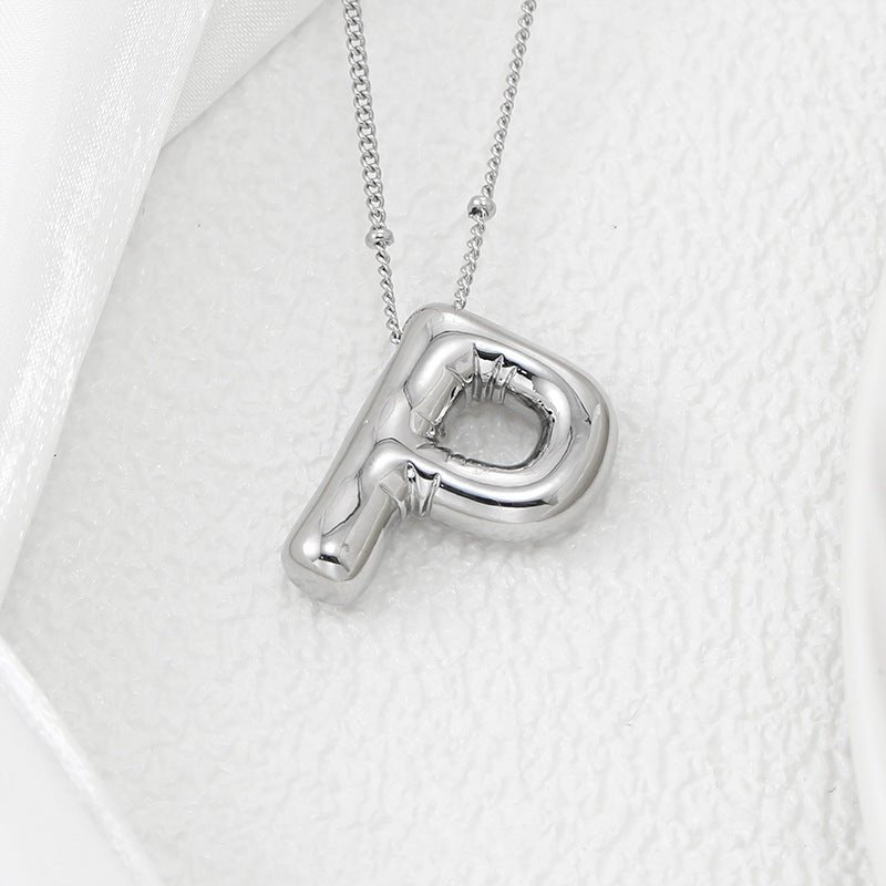 Copper Bubble Letter Pendant Necklace - Bella Blue Styles