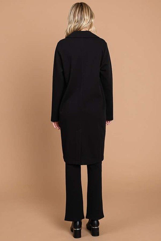 Culture Code Double Breast Lapel Collar Coat - Bella Blue Styles