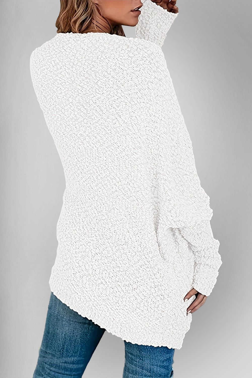 Double Take Pocketed Open Front Long Sleeve Cardigan - Bella Blue Styles
