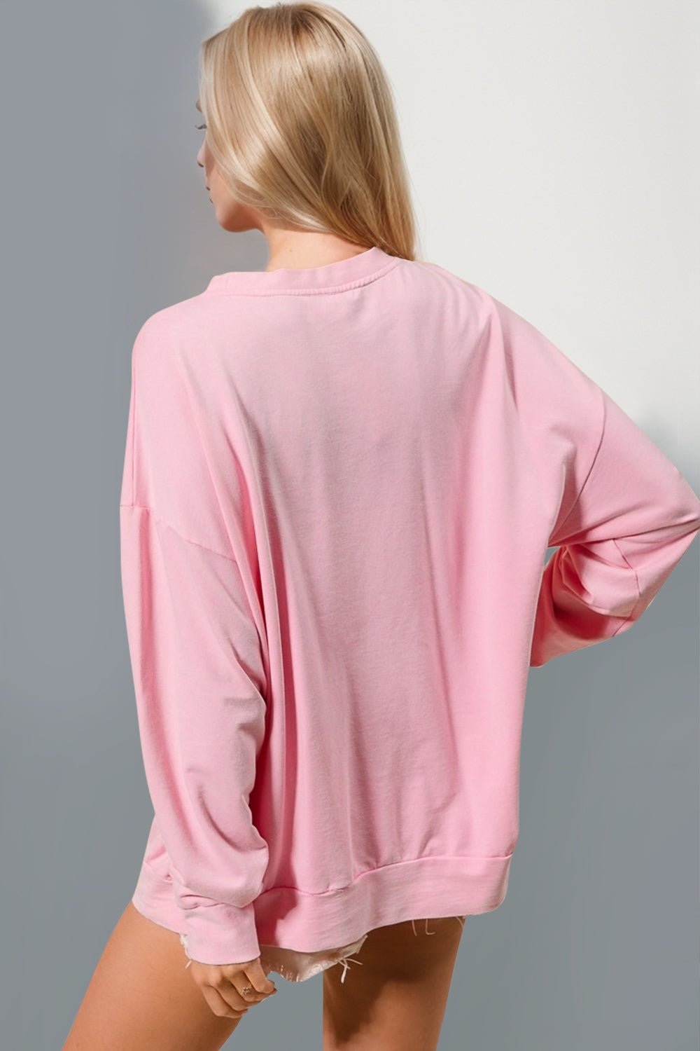 Double Take Sequin Nutcracker Round Neck Long Sleeve Sweatshirt - Bella Blue Styles