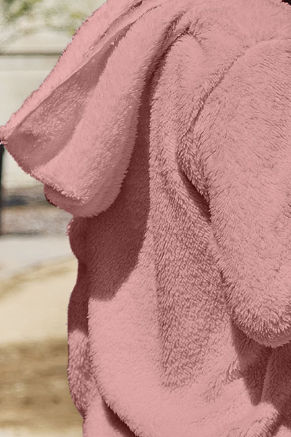 Full Size Teddy Hooded Jacket with Pockets - Bella Blue Styles