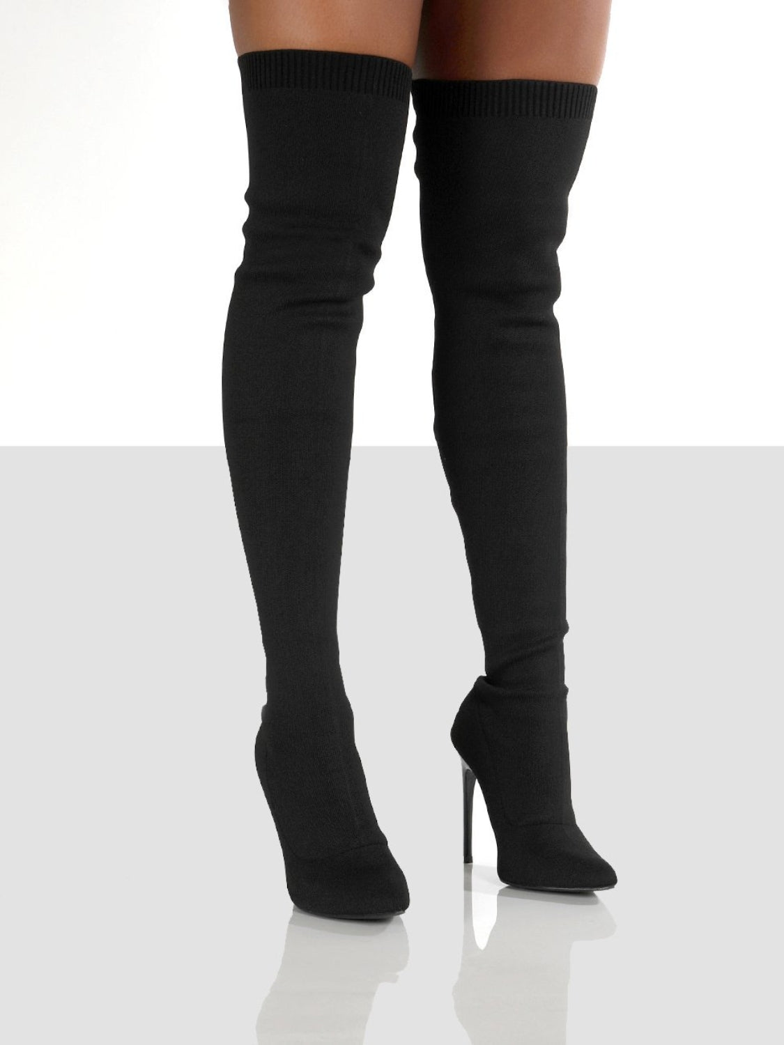 Point Toe Over Knee Stiletto Boots - Bella Blue Styles