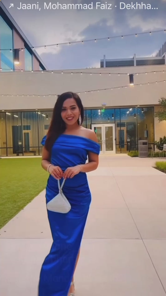 Split Ruched Off-Shoulder Dress