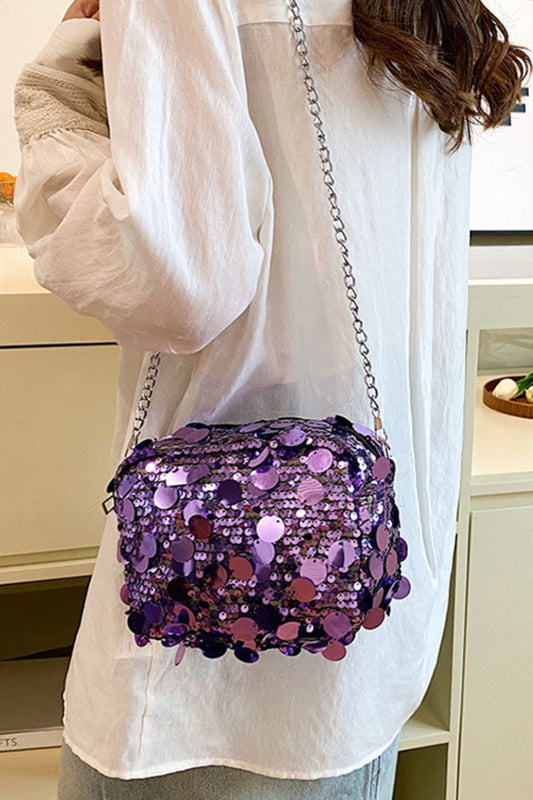 Sequin Chain Shoulder Bag - Bella Blue Styles