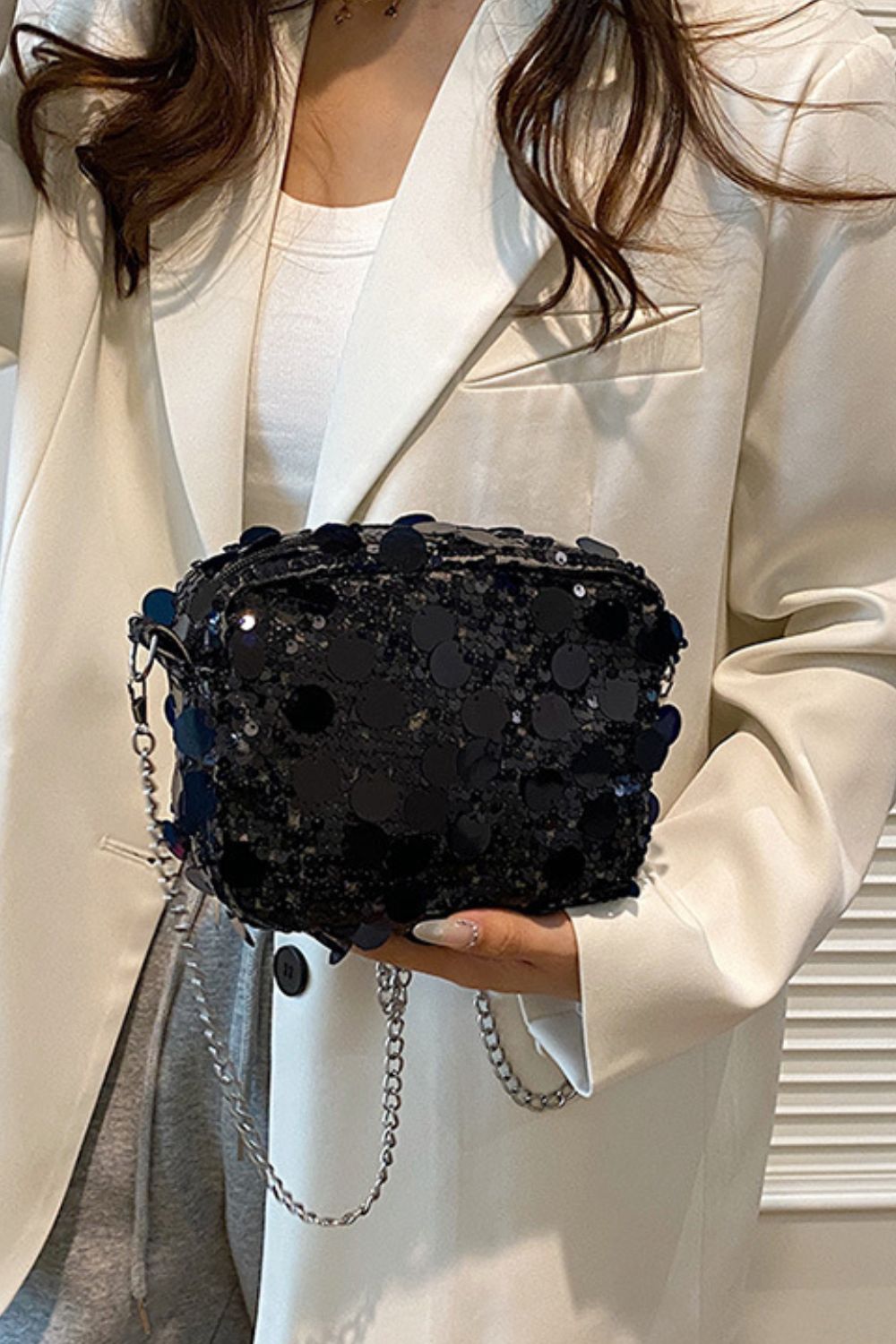 Sequin Chain Shoulder Bag - Bella Blue Styles