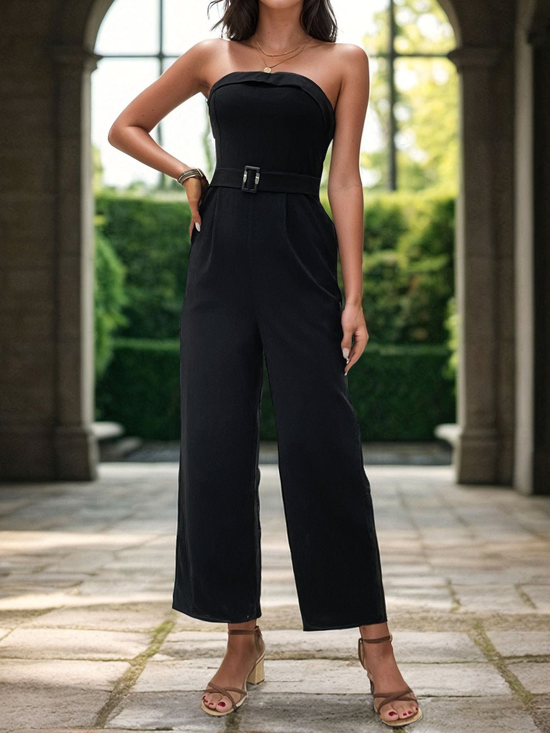 Tube Jumpsuit with Pockets - Bella Blue Styles